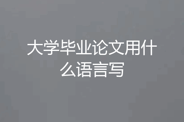 大学毕业论文用什么语言写
