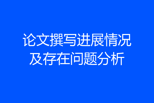 论文撰写进展情况及存在问题分析