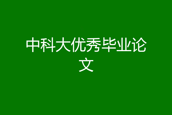 中科大优秀毕业论文