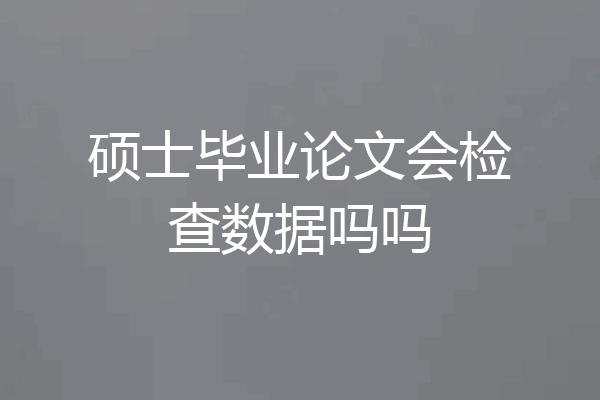 硕士毕业论文会检查数据吗吗