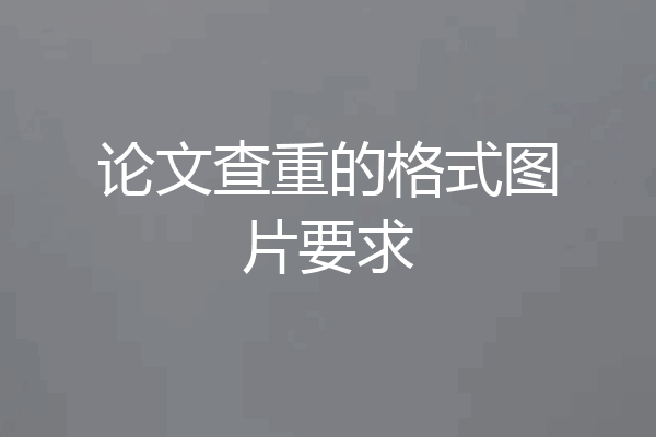 论文查重的格式图片要求
