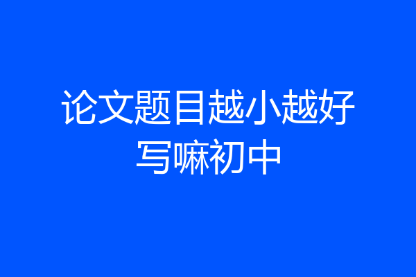 论文题目越小越好写嘛初中
