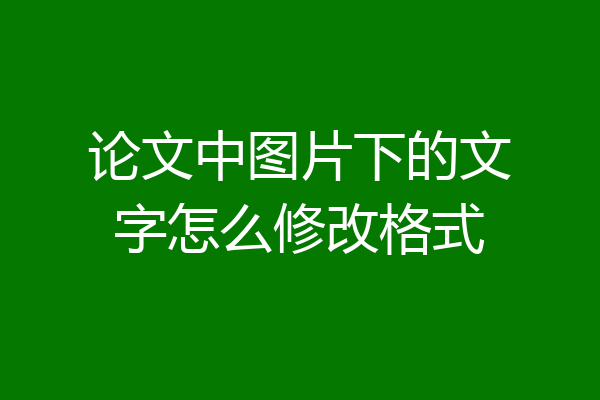 论文中图片下的文字怎么修改格式