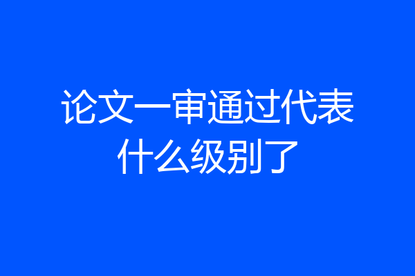 论文一审通过代表什么级别了