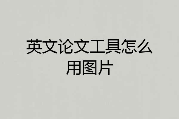 英文论文工具怎么用图片