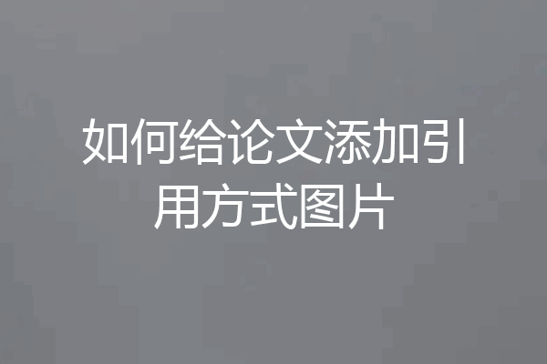 如何给论文添加引用方式图片