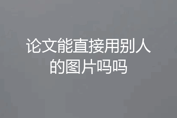 论文能直接用别人的图片吗吗