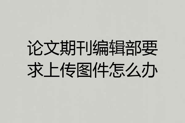 论文期刊编辑部要求上传图件怎么办