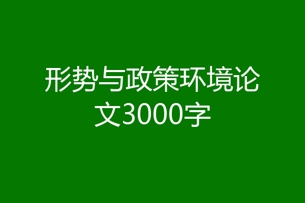形势与政策环境论文3000字
