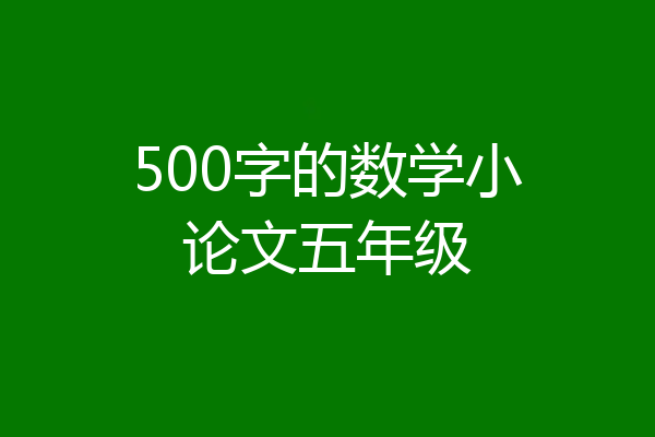 500字的数学小论文五年级