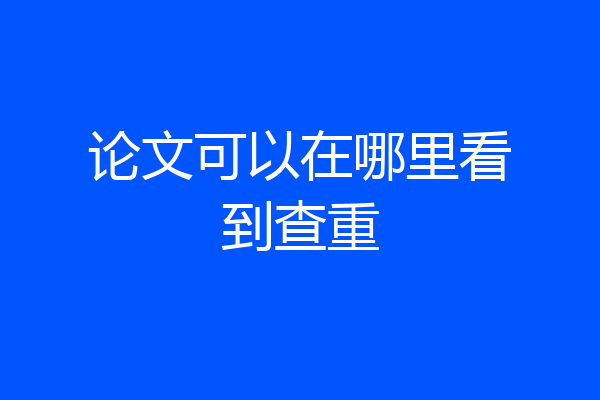 论文可以在哪里看到查重