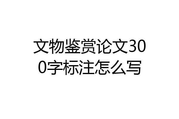 文物鉴赏论文300字标注怎么写