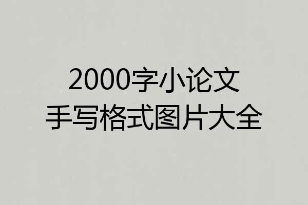 2000字小论文手写格式图片大全