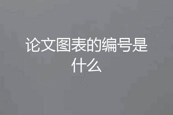 论文图表的编号是什么