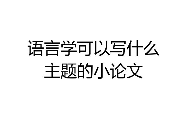 语言学可以写什么主题的小论文