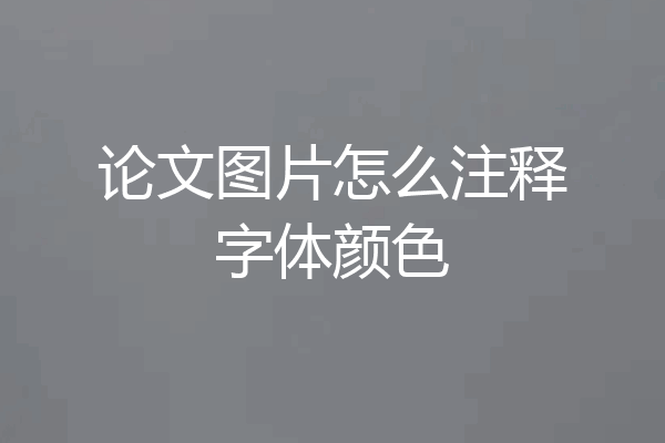论文图片怎么注释字体颜色