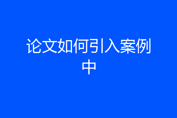 论文如何引入案例中