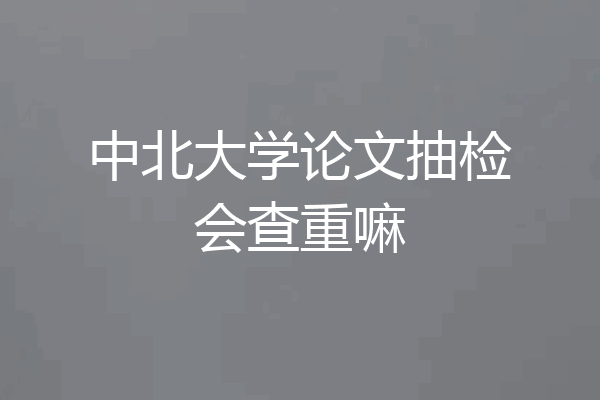 中北大学论文抽检会查重嘛
