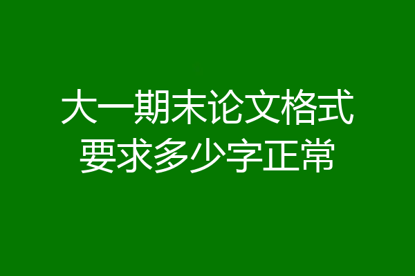 大一期末论文格式要求多少字正常