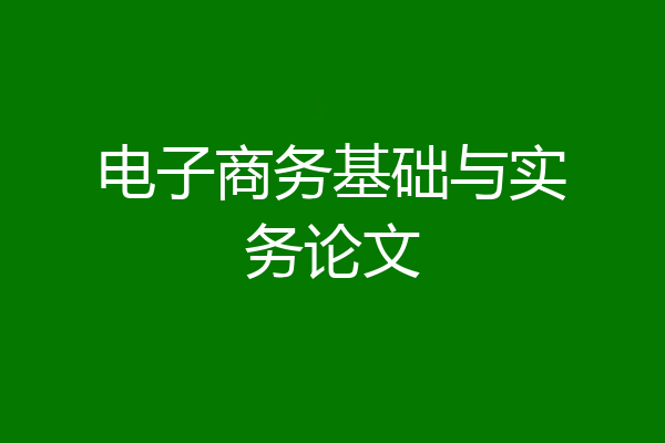 电子商务基础与实务论文