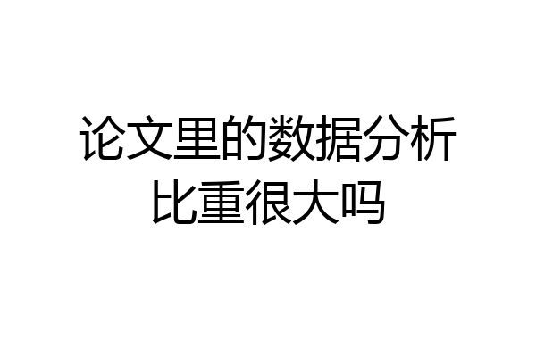 论文里的数据分析比重很大吗