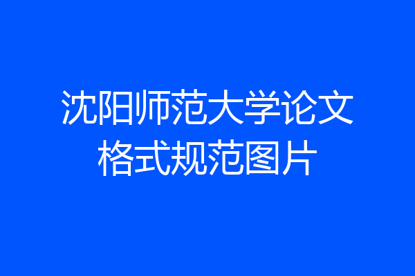 沈阳师范大学论文格式规范图片