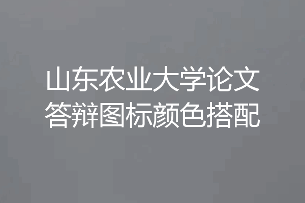 山东农业大学论文答辩图标颜色搭配
