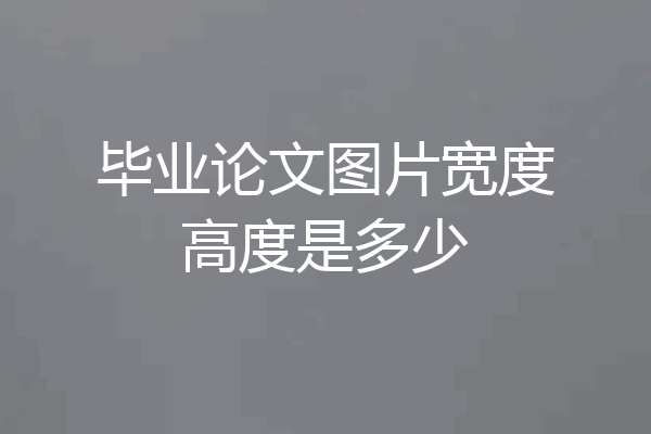 毕业论文图片宽度高度是多少