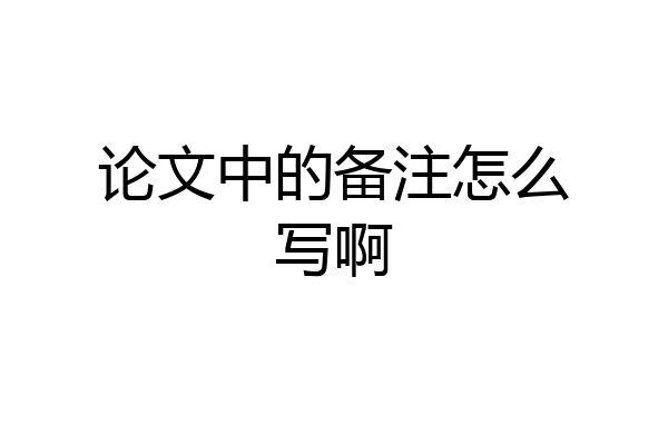 论文中的备注怎么写啊