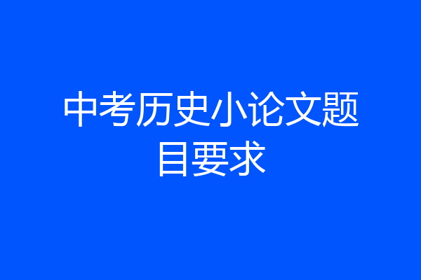 中考历史小论文题目要求