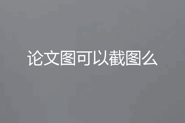 论文图可以截图么