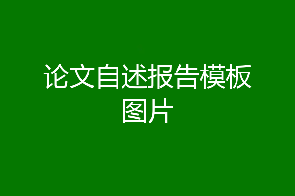 论文自述报告模板图片