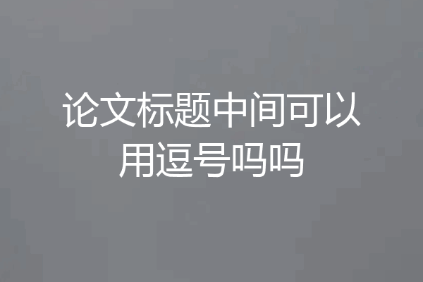 论文标题中间可以用逗号吗吗