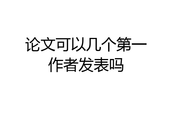 论文可以几个第一作者发表吗