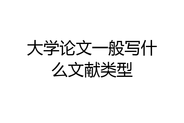 大学论文一般写什么文献类型