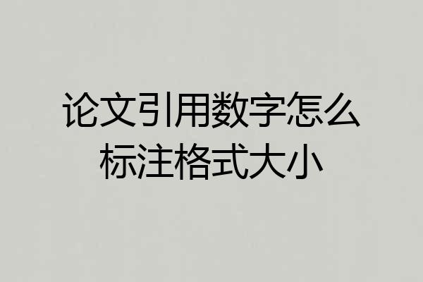 论文引用数字怎么标注格式大小
