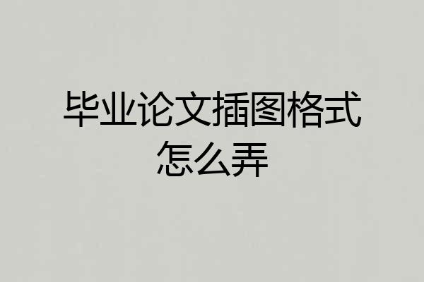 毕业论文插图格式怎么弄