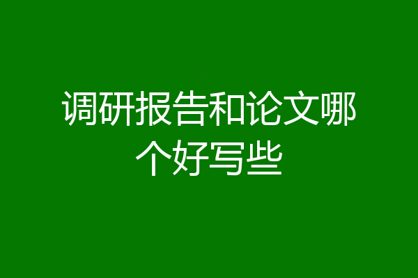 调研报告和论文哪个好写些