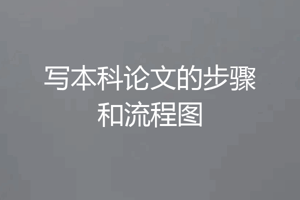 写本科论文的步骤和流程图