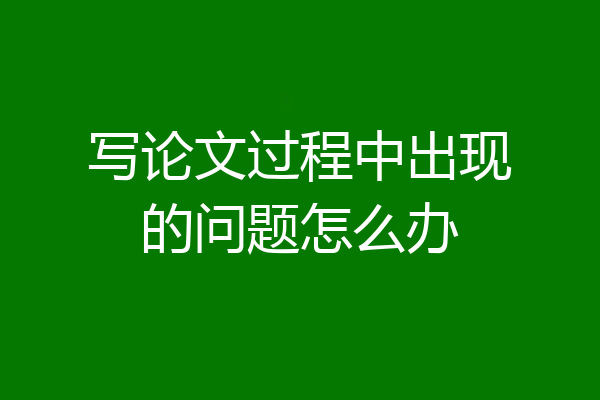 写论文过程中出现的问题怎么办