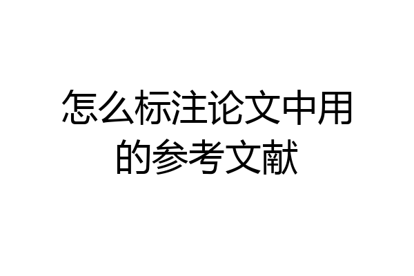 怎么标注论文中用的参考文献