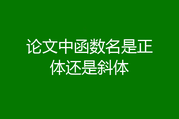 论文中函数名是正体还是斜体