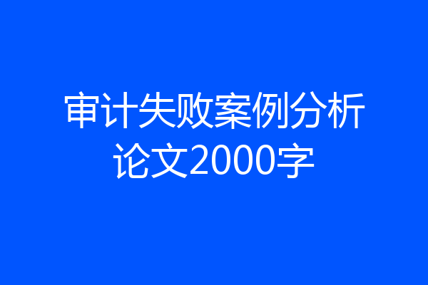 审计失败案例分析论文2000字