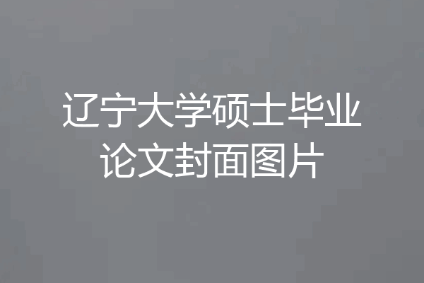 辽宁大学硕士毕业论文封面图片