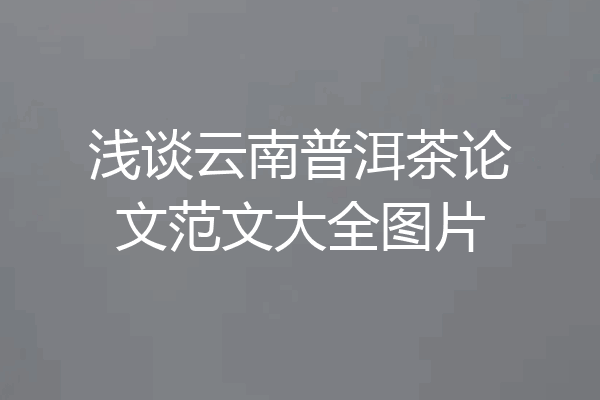 浅谈云南普洱茶论文范文大全图片