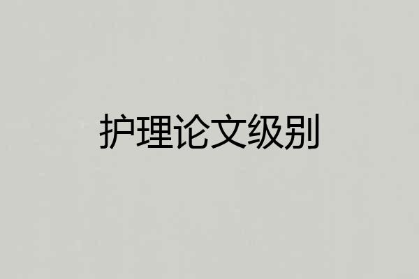 护理论文级别