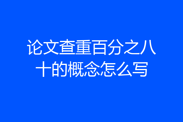 论文查重百分之八十的概念怎么写