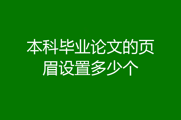 本科毕业论文的页眉设置多少个