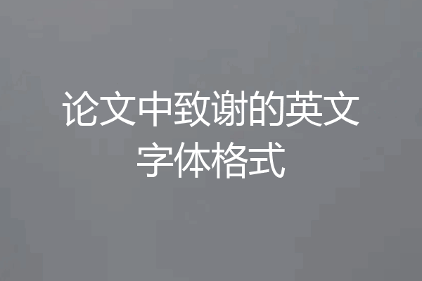 论文中致谢的英文字体格式