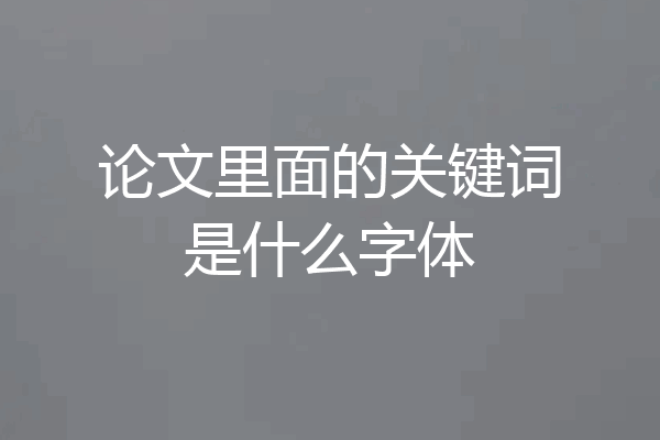 论文里面的关键词是什么字体